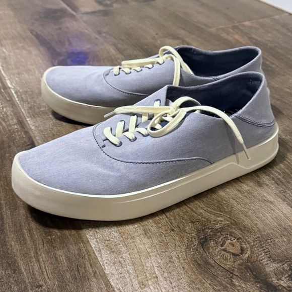 OluKai Men's Tradewind Chambray Linen Lace Sneakers Navy 10.5